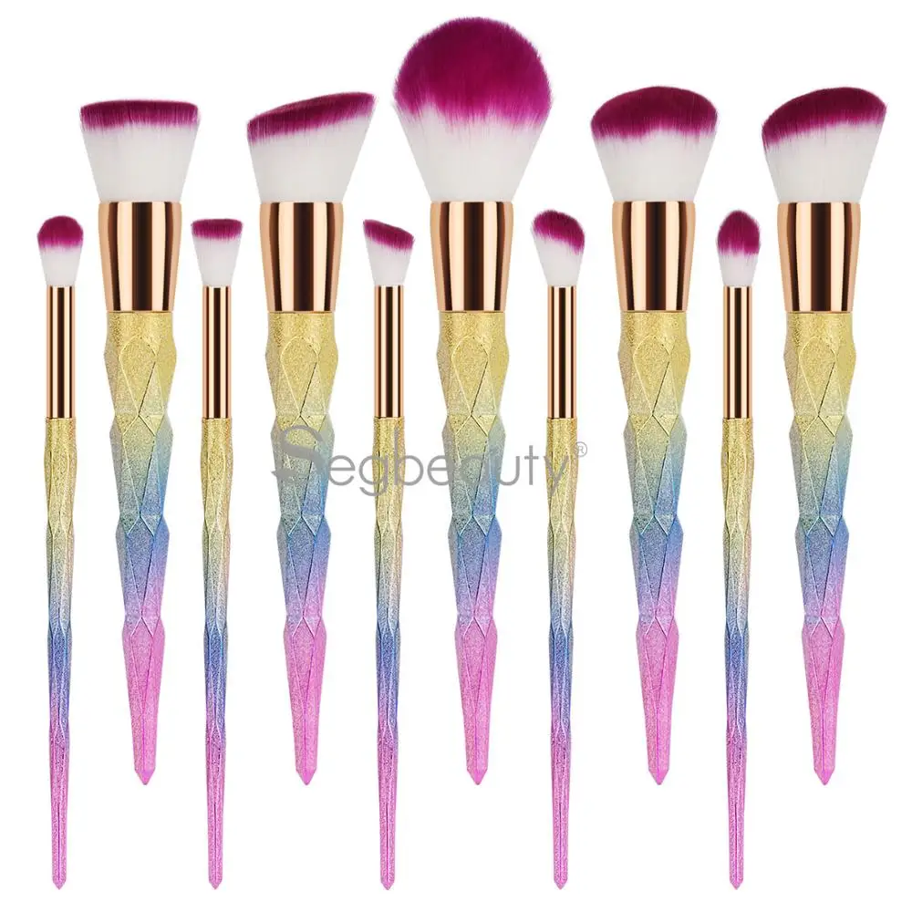

Professional 10pcs Makeup Brush Set Premium Synthetic Cosmetic Brushes kit with Travel Bag for Concealer Foundation