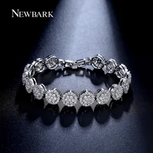 NEWBARK Charming Flower Bracelet Hand-set Micro Inlay Craft AAA+ CZ Diamond Studded Bracelet Bijouterie For Women And Girls