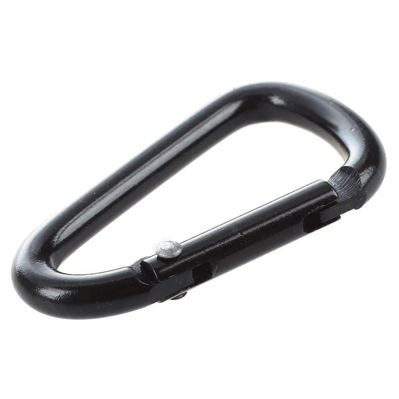 

CHAMSGEND 10pcs Aluminum Alloy D Carabiner Spring Snap Clip Hooks Keychain Climbing New Black 2019