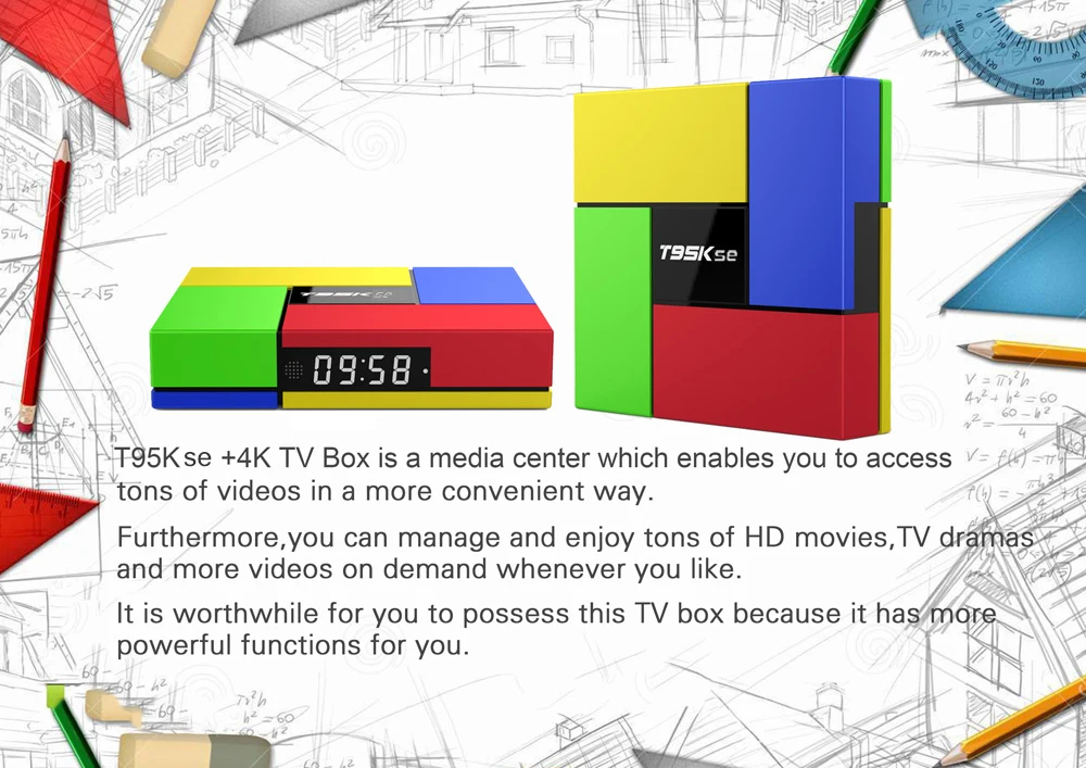 НОВЫЙ T95K se S905x Amlogic tv box 2GG 16 ГБ quad core Cortex A53 ПРОЦЕССОР коди полностью загружен HDMI 4 К
