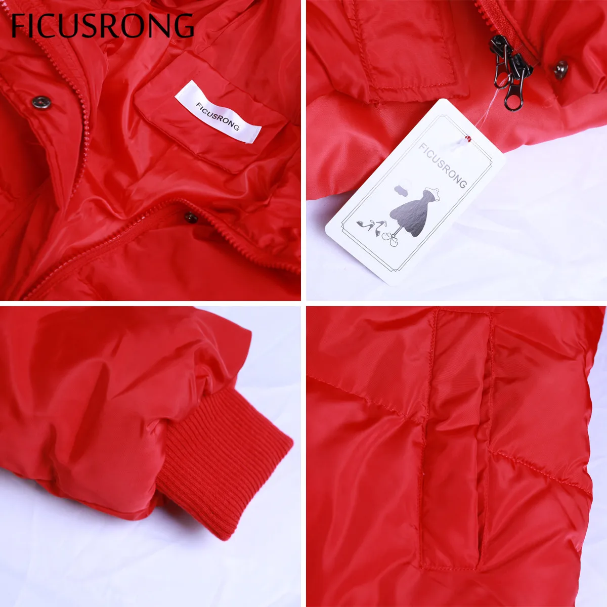 Fashion Winter Jacket Women Thick Warm Female Down Jacket Cotton Coat Down Parkas Long Women Hooded Coat 2018 New FICUSRONG