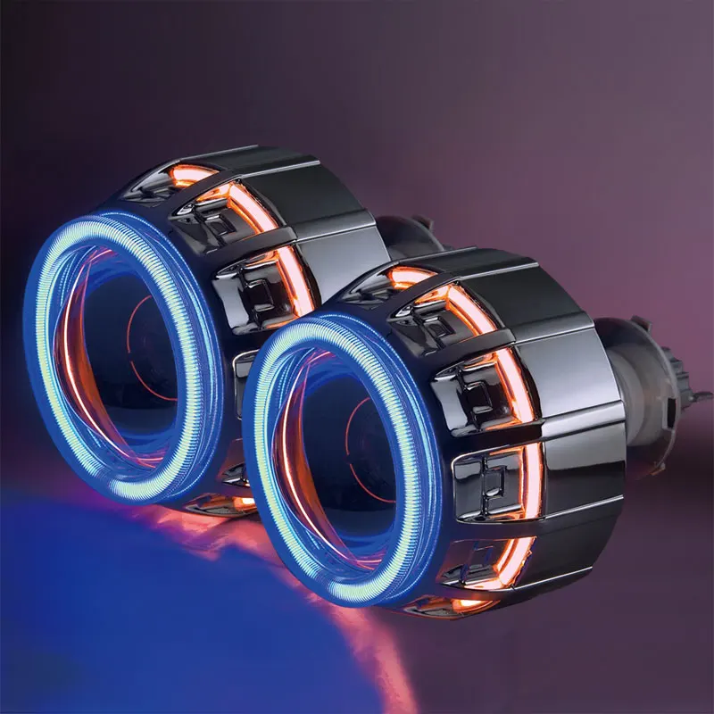 New car styling 3 inch BI xenon HID Projector Lens headlights H1 H7 H4