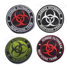 Zombie surto resposta equipe remendo bordado remendos emblema acessório diy 8cm gancho e laço tático