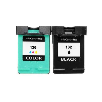 

UP 2PK Ink Cartridge Compatible for for HP132 136 Photosmart 2573 C3183 D5163 1513 C3100 C3110 c3125 Officejet 6213 5443 D4163