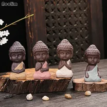Маленькая фигурка буддийского монаха Статуэтка тафагата Индия фигурка Йога с символом "мандала" чай ПЭТ фиолетовые керамические ремесла декоративные керамические украшения