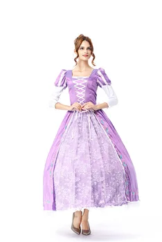 

Halloween Adult Women Deluxe Princess Rapunzel Costume Fairy Tale Princess Tangled Cosplay FancyDress