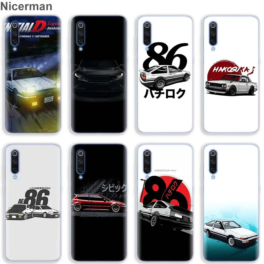 

INITIAL D AE86 Silicone soft Cases cover for Xiaomi Redmi 5 5A 6 6A Note 5 6 7 Pro Redmi S2 GO Mi 8 9 case coque