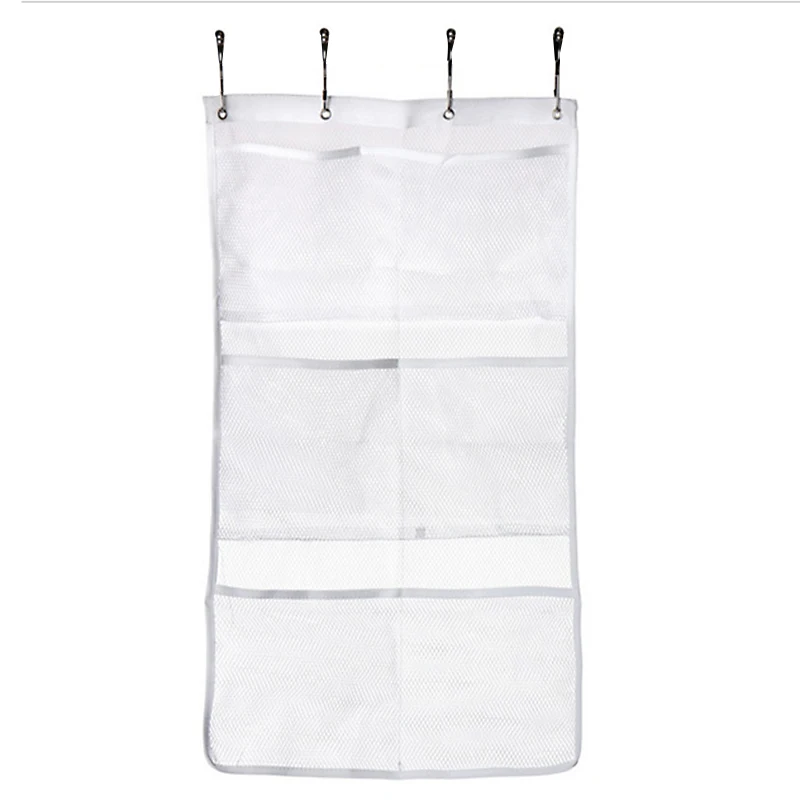 

Dry Hanging Organizer with 6 Pockets Curtain Rod Liner Hooks Haning Storage Bag For Bathroom Accessories