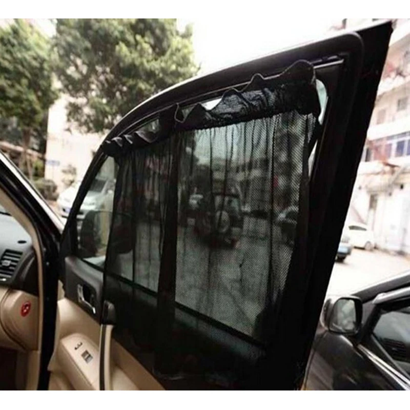 

2Pcs Universal Mesh Cloth Car Interior Side Car Window Sunshade Curtain UV Protection with Suction Cups Breathable