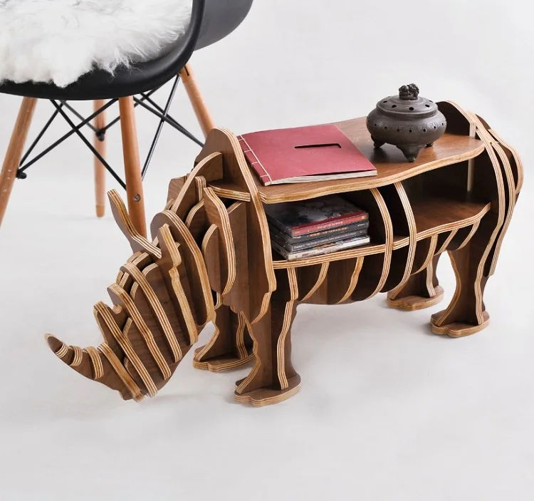 US $230.00 Highend S size Rhino table Wood furniture selfbuild puzzle furniture