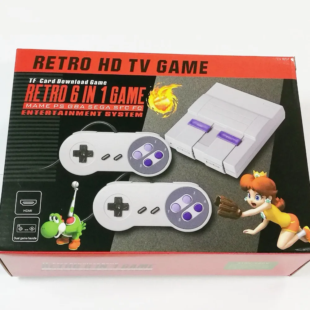 

HDMI Retro HD TV Game Console Support MAME PS GBA SEGA FC GAMES 6 IN 1 CONSOLE support TF Card download games Classic Handheld
