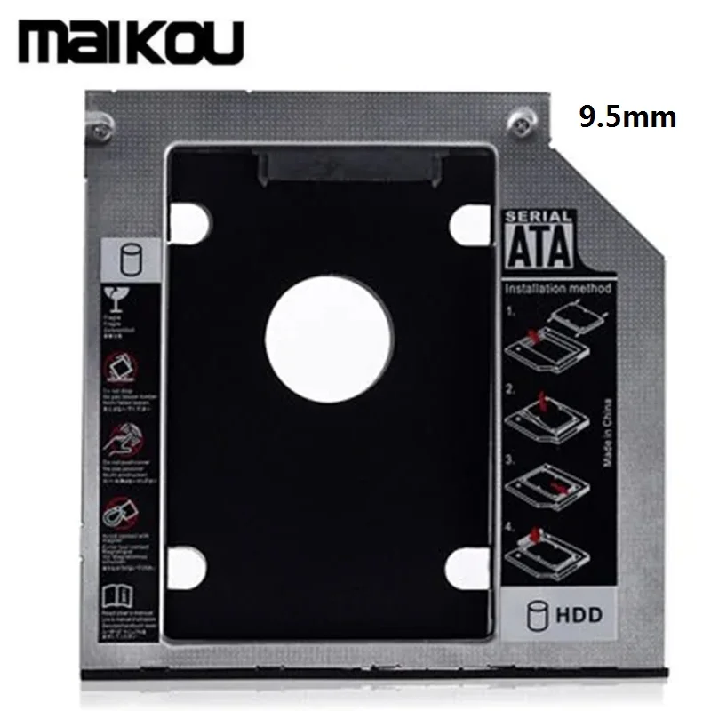 Maikou 9,5 мм SATA 2nd SSD HDD жесткий диск Caddy для DVD-ROM/CD-черный