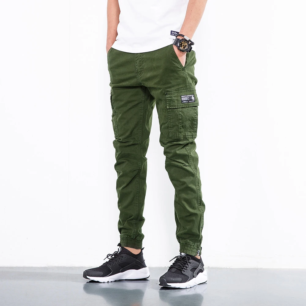 

2019 Spring Summer New Casual Pants Men Cotton Slim Fit Fashion Trousers Male Brand Clothing Plus Size Leisure Pants