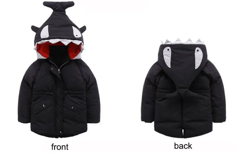 CROAL CHERIE 80-130cm Shark Modeling Kids Winter Jackets And Coats Hooded Outerwear Coats For Baby Children Clothes  (2)