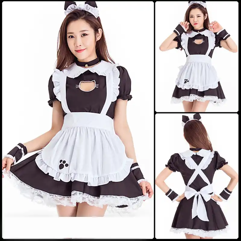 新cos開胸黒猫メイドかわいい猫日本のメイドサービスコスプレ衣装メイド服ロリータドレス Lolita Dresses Aliexpress 新cos開胸黒猫メイドかわいい猫日本のメイドサービスコスプレ衣装メイド服ロリータドレス Lolita Dresses Aliexpress