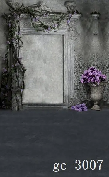 8x15ft indoor light grey wall purple flowers branch door pot custom