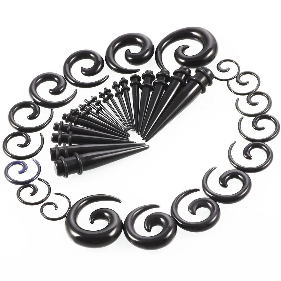 Комплект конусных растяжек для ушей размеры 1 6 10 мм 36/30 шт.|stretching kit|ear tunnelear plugs |
