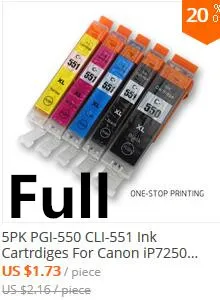 5x PGI-550 CLI-551 пустой многоразового Cartrdige для Canon MG5450 MG5550 MG5650 MG6350 MG6450 MG6600 MG6650 MX925 MX725 MG7150