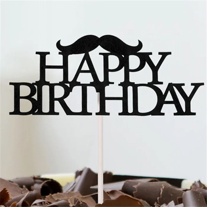 H44 Cake Topper Топпер для торта «С Днем Рождения» принцесса день рождения украшения кекс топперы детские украшения вечерние принадлежности один торт топперы - Цвет: H44 Cake Topper