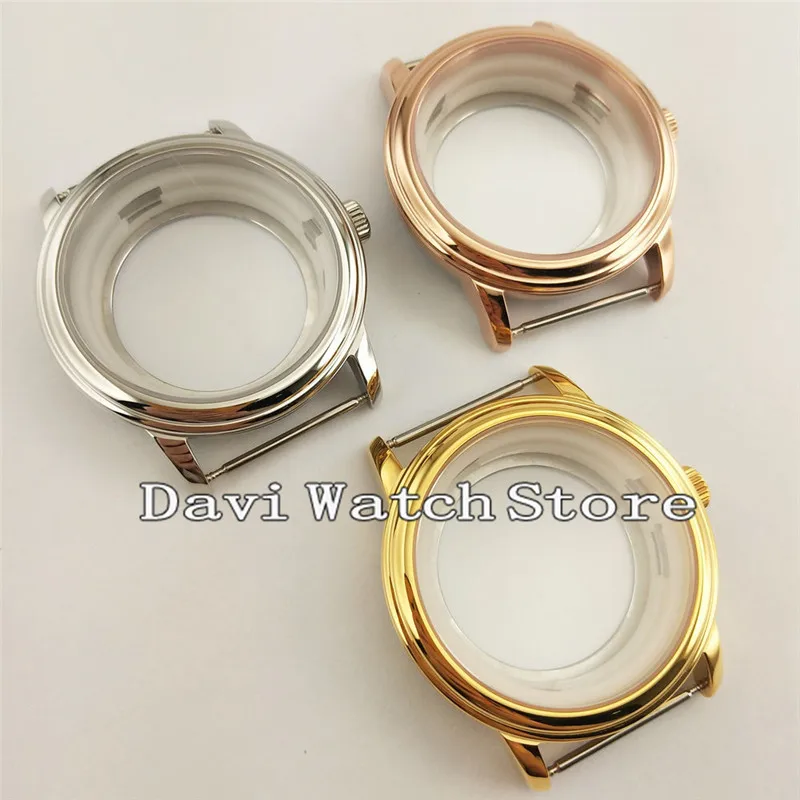 

40mm Simple Sapphire Glass Steel Watch Case Fit ETA2836 Miyota 8205/8215/821A