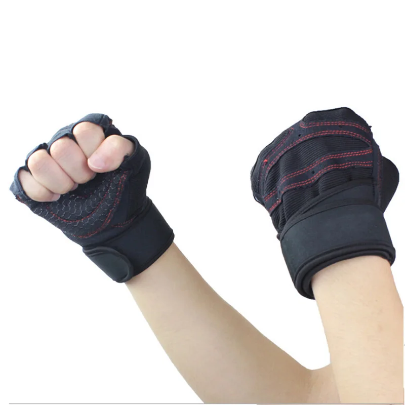 1 пара перчатки для бега, дышащие противоскользящие перчатки, перчатки для тяжелой атлетики на запястье, перчатки на полпальца, для тренажерного зала, тренировок, велоспорта, спортивные перчатки