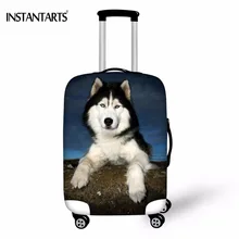 INSTANTARTS смешная 3D собака с принтом "Хаски" путешествия по дороге багаж протектор Чехлы для 18-30 дюймов костюм чехол Повседневный чехол пыль дождевик