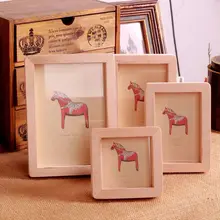 4 шт./лот, деревянная фоторамка смешанного размера, натуральная деревянная фоторамка, Стеклянная фоторамка