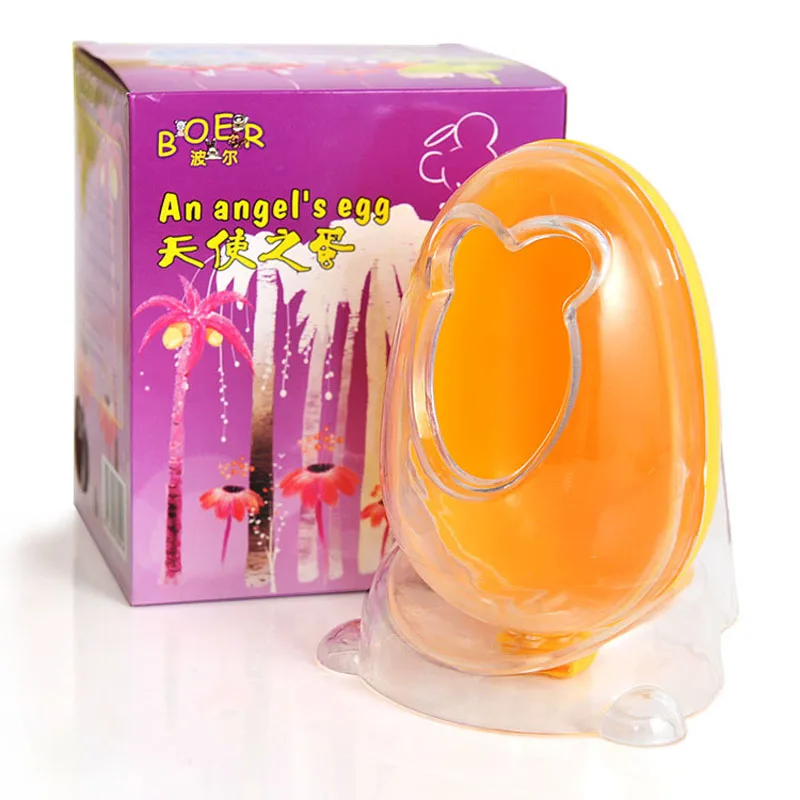 Случайный цвет мультфильм Ангел яйцо форма вращающийся пластиковый прозрачный Ванная комната хомяк грызун мыши кровать клетка дом с основанием