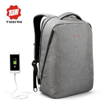 2017 Nuevo Diseño Tigernu marca hombres mochila antirrobo Externo puerto de carga USB para 14 “17” morral del ordenador portátil morral de la escuela bolsa