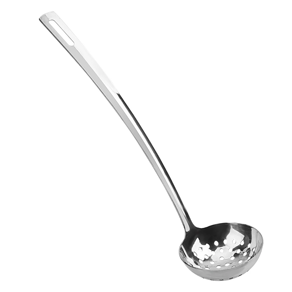 HILIFE инструменты для приготовления пищи Кухонные аксессуары ложка для супа из нержавеющей стали половник-дуршлаг фильтр длинная ручка - Цвет: Colander Spoon