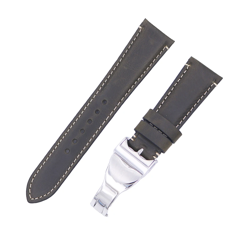 CARLYWET 22 мм Винтаж цвет натуральная кожа замена наручные часы ремешок петли для ремня браслеты для IWC Tudor