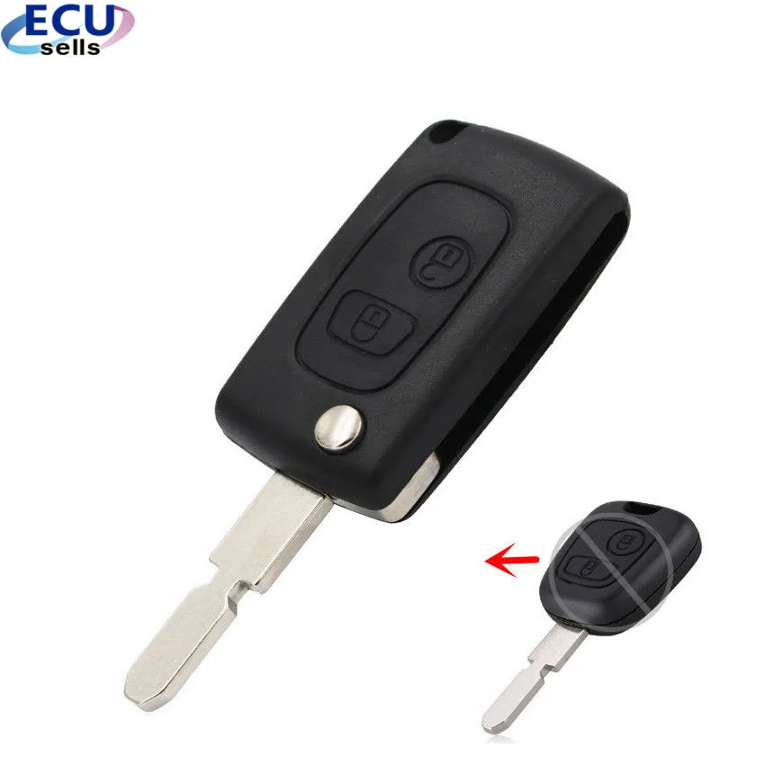 

New Style Flip Folding Remote Key Shell for PEUGEOT 406 2 Buttton Replacement Case Fob