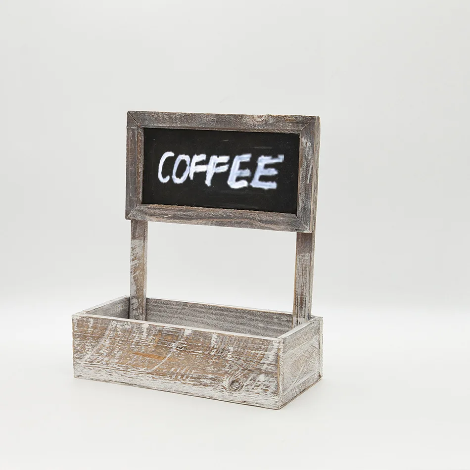 Caioffer Wooden Flower Pots Decorative Small Planter Washed White Flowerpot With Message Blackboard For Outdoor Culture Indoor Caioffer Wooden Flower Pots Decorative Small Planter Washed White Flowerpot With Message Blackboard For Outdoor Culture Indoor