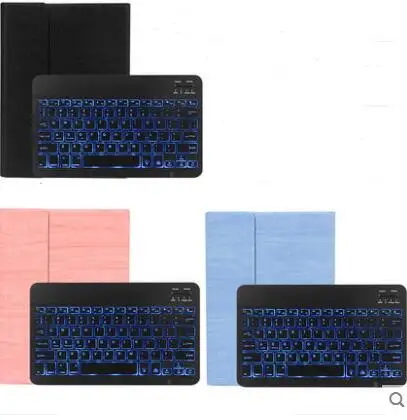 Для ipad air /pro 10," Флип кожаный чехол Беспроводная клавиатура bluetooth - Цвет: pink backlight kb