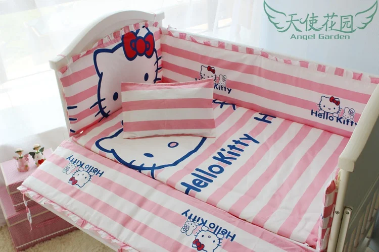 

Promotion! 6PCS Cartoon baby Cot Crib bedding Set Baby Bumpers Sheet cribs for babies ,include(bumpers+sheet+pillow cover)