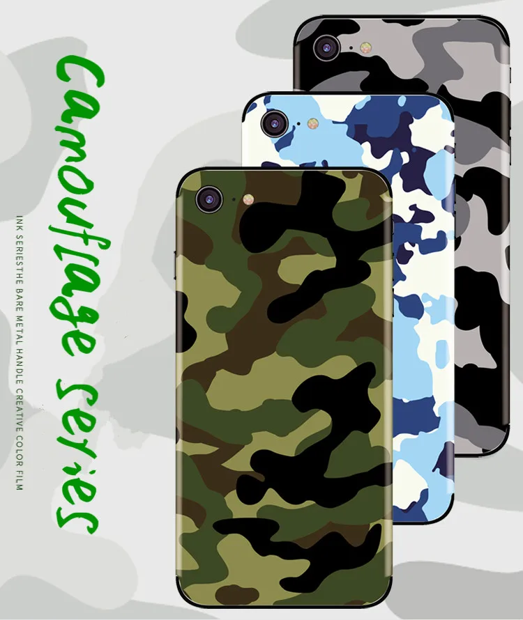 Наклейки для iPhone X XS XR XSMAX защитная пленка наклейки на телефон постер камуфляжная
