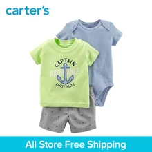 Carter s 3 Piece baby children kids clothing Boy Summer Captain Striped Little Short Set 121I409