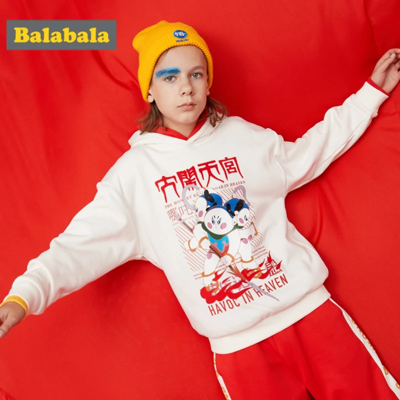 Детская одежда Balabala Da Zao Tian Gong толстовки для мальчиков и девочек 2019 НОВАЯ тонкая