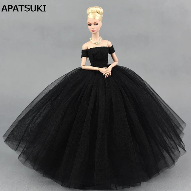 vestido negro pequeño vestido de novia para muñeca barbie princesa