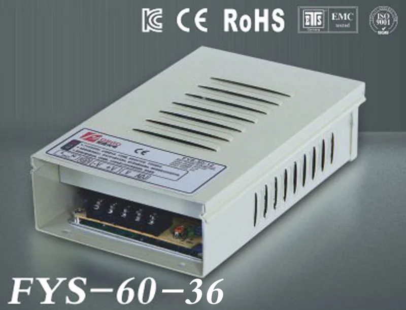 

36V 1.7A 60W rainproof Switching led Power Supply,170~264V AC input 36V DC output for led strips free shipping