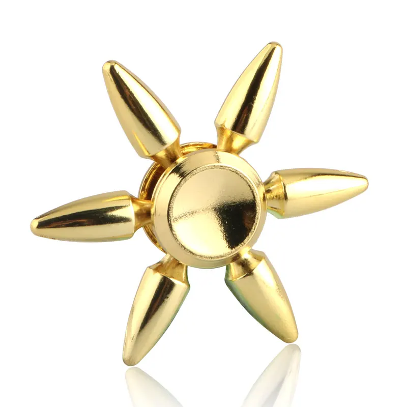

Six bullet in gold Fidget Spinner EDC Hand Spinners Autism ADHD Kids Christmas Gifts Metal Finger Toys Spinners