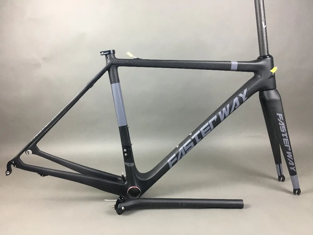 Top classic design FASTERWAY PRO full black with no logo carbon road bike frameset:carbon Frame+Seatpost+Fork+Clamp+Headset,free ems 142