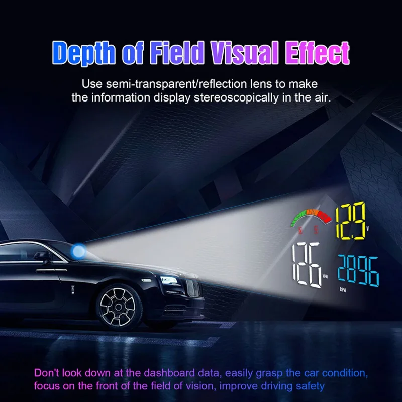  C800 Kopf-up-Display OBD2 II GPS Überdrehzahl Warnung System Projektor Windschutzscheibe Auto Elekt