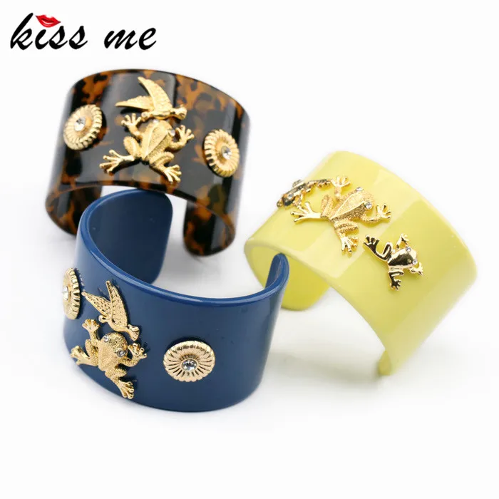 

Newest 2016 Fashion Jewelry Statement Resin Open Charm Bracelets & Bangles Factory wholesale