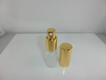 

6pcs 10ml Clear Frosted Glass Spray Bottle Refillable Cosmetic Glass Atomizer Portable Travel Perfume Spray Bottle Gold Cap