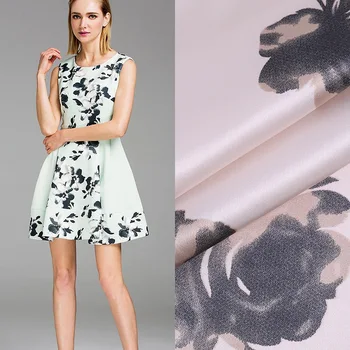 

150 cm stretch satin printed fabric twill satin fabric material print pajamas dress scarf stretch fabric wholesale cloth