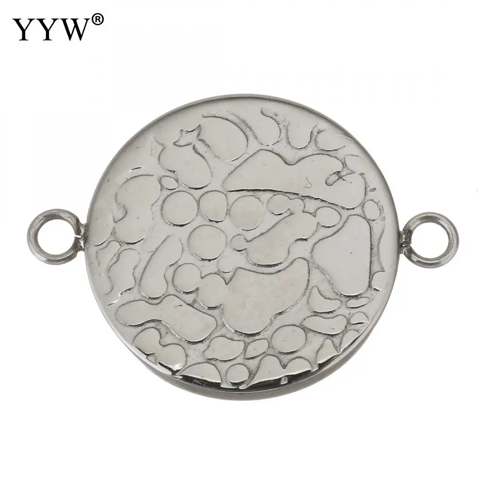 

silver 10pcs/Lot Stainless Steel Connector Setting Round Double Loop Cabochon Base Cameo Bezel 2mm