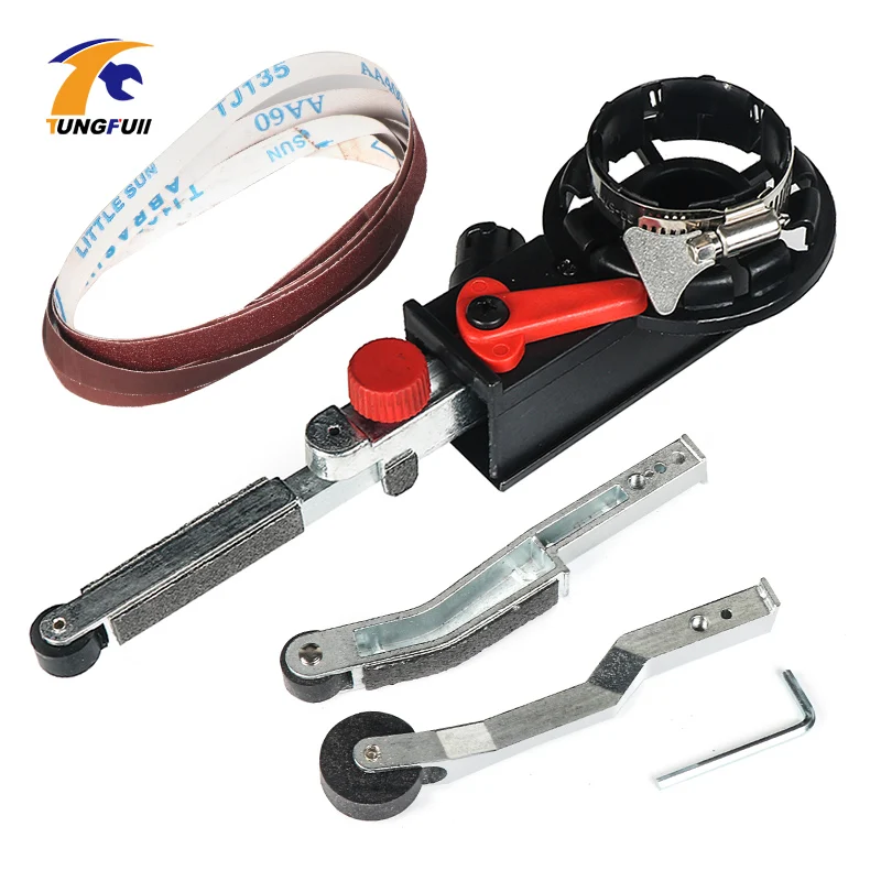 

Woodworking Tools Sander Machine Sanding Belt Adapter Head Convert M10 With Sanding Belts For 4" Electric Angle Grinder