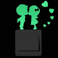 Glow-in-the-Dark Luminous Cartoon Wall Stickers for Kids' Room Decoration (004 Fall in Love)