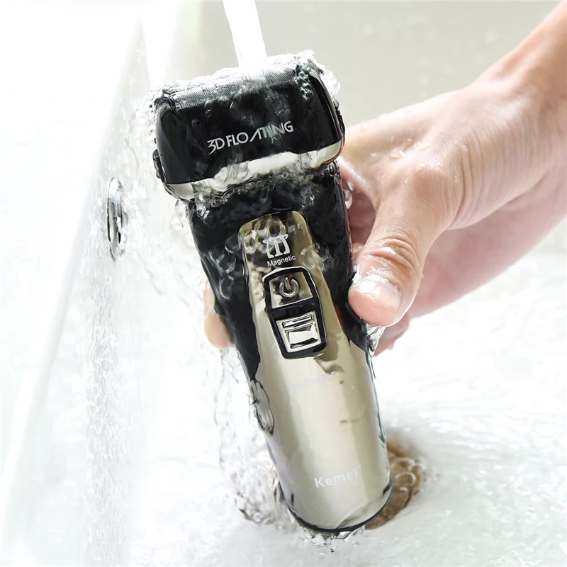 Kemei 3D Reciprocating Triple Blade Shaver Electric Razor Rechargeable Shaver Men Face Beard Shaving Machine LCD Display100-240v Kemei 3D Reciprocating Triple Blade Shaver Electric Razor Rechargeable Shaver Men Face Beard Shaving Machine LCD Display100-240v